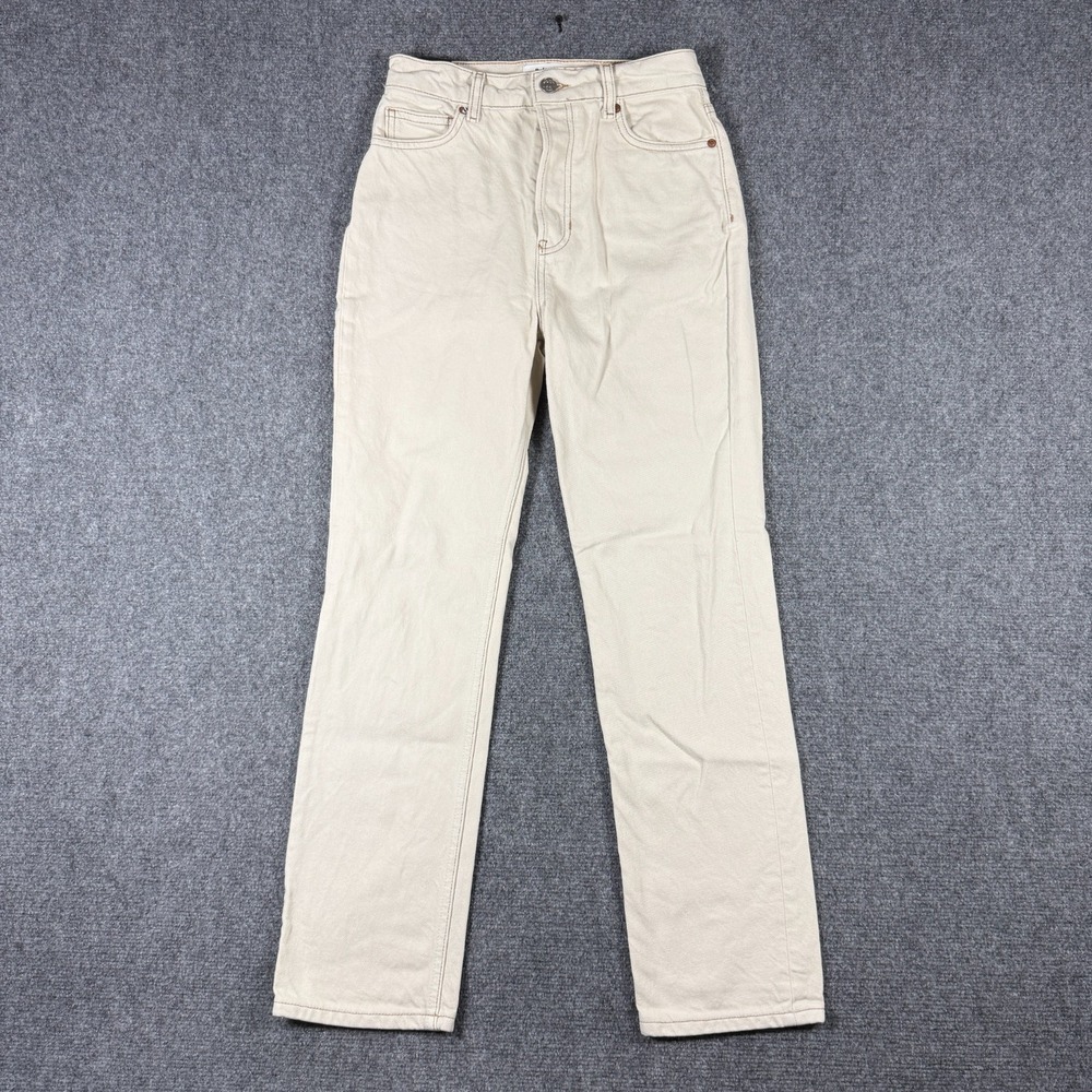 Reformation Cynthia High Rise Straight Jeans Size 24x28 Cotton Cream Ivory Denim